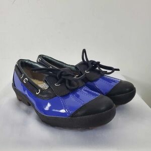 UGG Ashdale Rubber Insulated Duck Boots Blue Black Slip On Lace Up Womens Sz 5